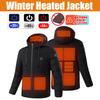 Men Heated Jacket Winter Outdoor Smart USB Electric Heating Jacket with 9 Carbon Fiber Pads 3 Temperature Levels No Battery