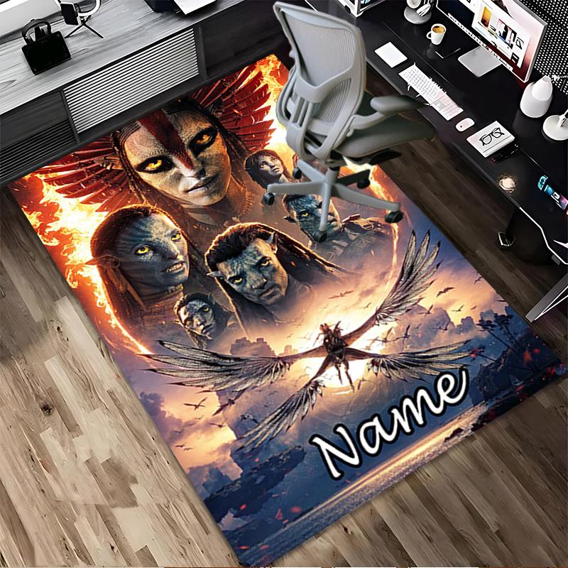 Tappeto Personalizzato con Nome e Avatar Mondo Soggiorno Antiscivolo Morbido Tappeto per Camera da Letto Sala Giochi Divano Ufficio Decorazioni per la Casa Zerbino