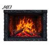 Decorative Glass Cover Fireplace Flame Wall Decal, Vintage European Background Sticker, Self-Adhesive Indoor Outdoor Art Waterproof Mural for