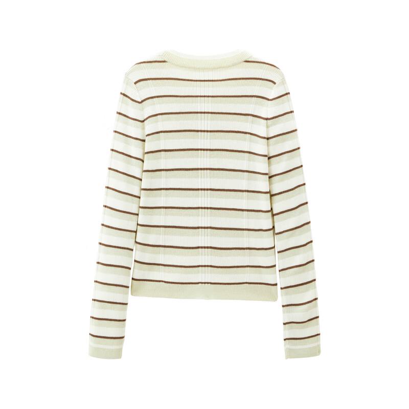 Letting Striped Faux Two-Piece Slim-Fit Sweater