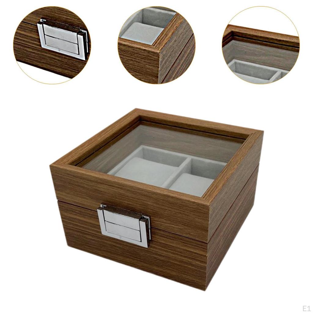 2 Holder Organizer Watch Box Slot Birthday Gift Wood Girls Women Watches