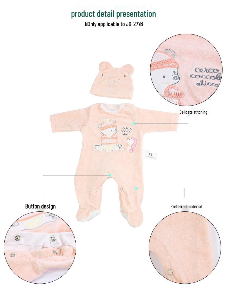 18" Soft Silicone Reborn Doll Clothes, 45cm DIY Girl's Realistic Doll Outfit.
