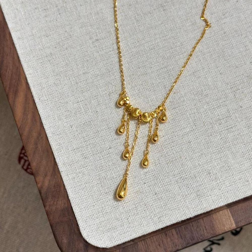Versatile Waterdrop Necklace Luxury Clavicle Chain Elegant Tassel Necklace Women Fashion