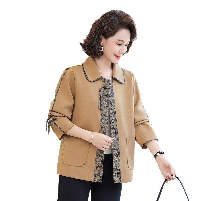 Petite Women's Spring & Autumn Short Trench Coat 2025 - Stylish Casual Outerwear for Middle-Aged and Elderly