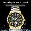 OPK Stainless Steel Waterproof Starry Sky Men's Watch Male Student Luminous Single Calendar Quartz Watch