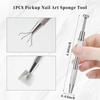 Nail Sponge Metal Grabber with 100 Pcs Mini Replaceable Nail Sponges Blocks for Ombre Nail Art Sponges Nail Art Tools