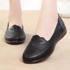 Elderly Mother Shoes 2025 Autumn New Breathable Non-slip Leather Shoes Soft Sole Soft Leather Single Shoes Middle-aged and Elderly Women's Shoes