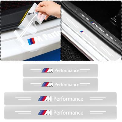 4 Stück Autoschweller-Schutz Transparent Dekorative M LOGO Plakette 3D Aufkleber für M Performance E36 E46 E60 E90 E91 E92 E93 F30 F20 X1 X3 X5 X6 X7