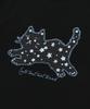 LMR Star Dot Cat Applique Short Sleeve T-Shirt Black