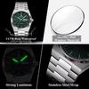POEDAGAR Luxury Business Men's Quartz Watches Date Week Man Stainless Steel Watch Waterproof Luminous Fashion Wristwatch+Box