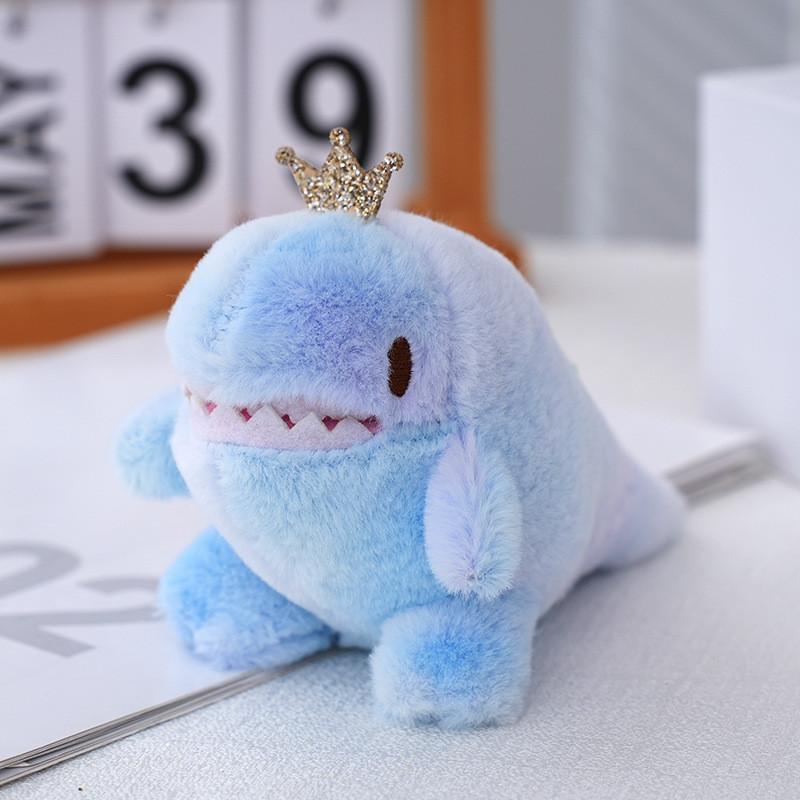 Trendy Tie-dye Dinosaur Plush Keychain With Pp Cotton Filling And Rabbit Fur