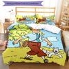 3pcs The Adventures of Tintins Design Cover Set - HD Printed Bedding with 1 Cover and 2 Pillowcases - Perfect for Home and Dorm Decor