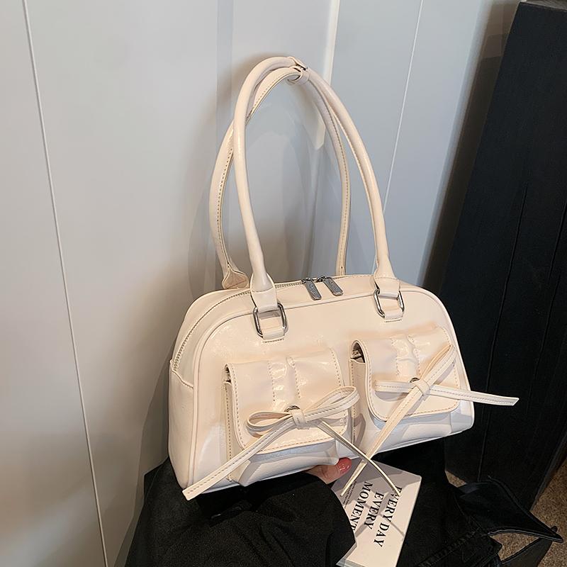 

Стильные сумки через плечо для женщин, чистый цвет, большая вместимость, мини-сумка Boston Underarm, роскошная дизайнерская сумка 30x17x10cm