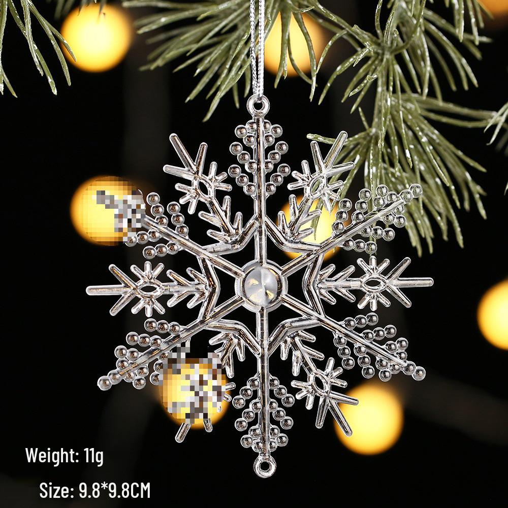 Transparent Icicle Snowflake Beaded Curtain - Acrylic Christmas Tree Ornament