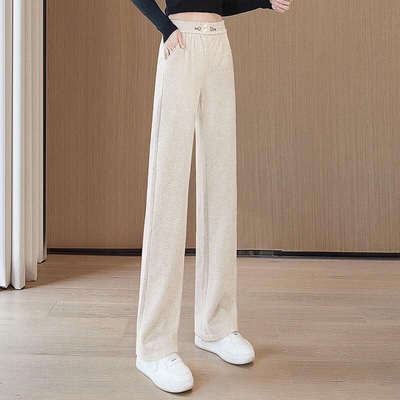 

Women s Draped Wide-Leg Casual Pants S