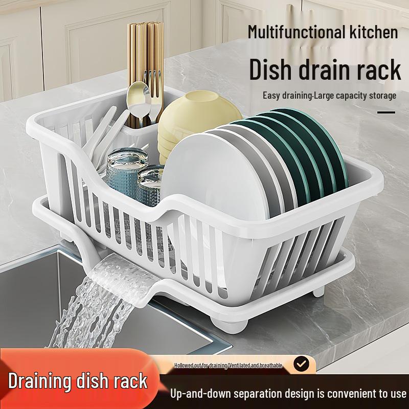 Abtropfgestell mit Besteckorganisator und Aufbewahrungsbox für Wasserfilter