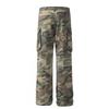 Unisex Vintage Camo Cargo Pants Men Women Fall Winter Loose Fit Streetwear Trousers With Multiple Pockets