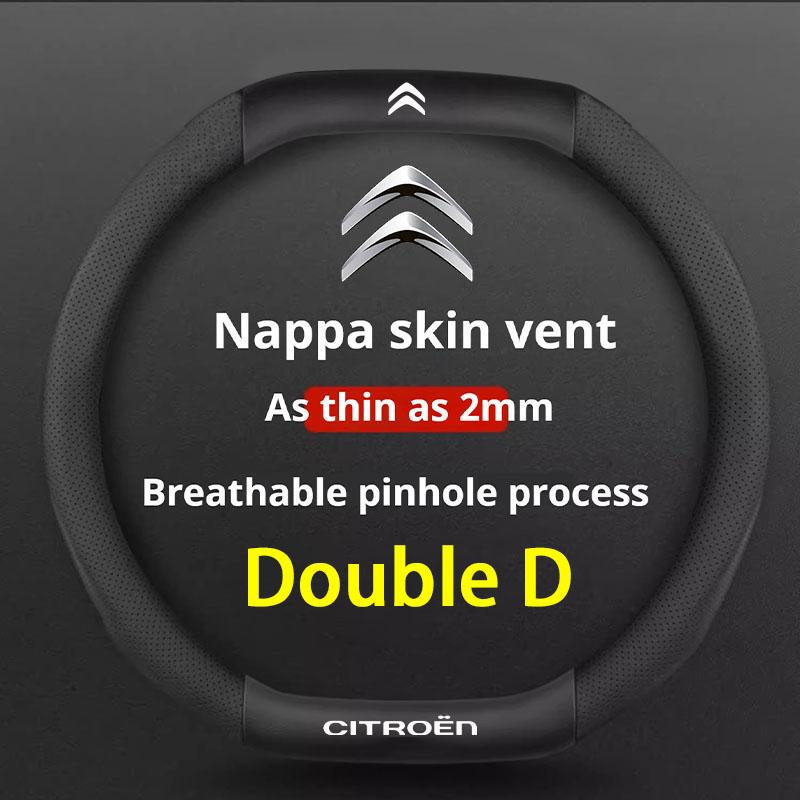 

Double D Car Steering Wheel Cover for Citroen C5X C5 C3 Aircross e-Berlingo C4 Cactus DS 3 Crossback Picasso Interior Accessory