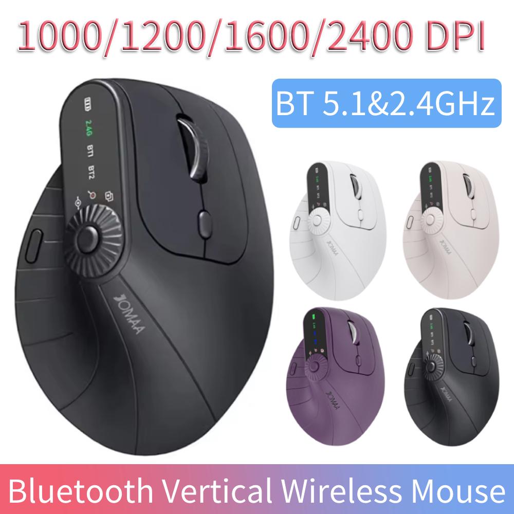 Bluetooth 5.1 Vertikale Kabellose Maus Wiederaufladbar 2.4GHz Laptop Computer PC Mäuse 1000/1200/1600/2400 DPI Ergonomische Optische Maus