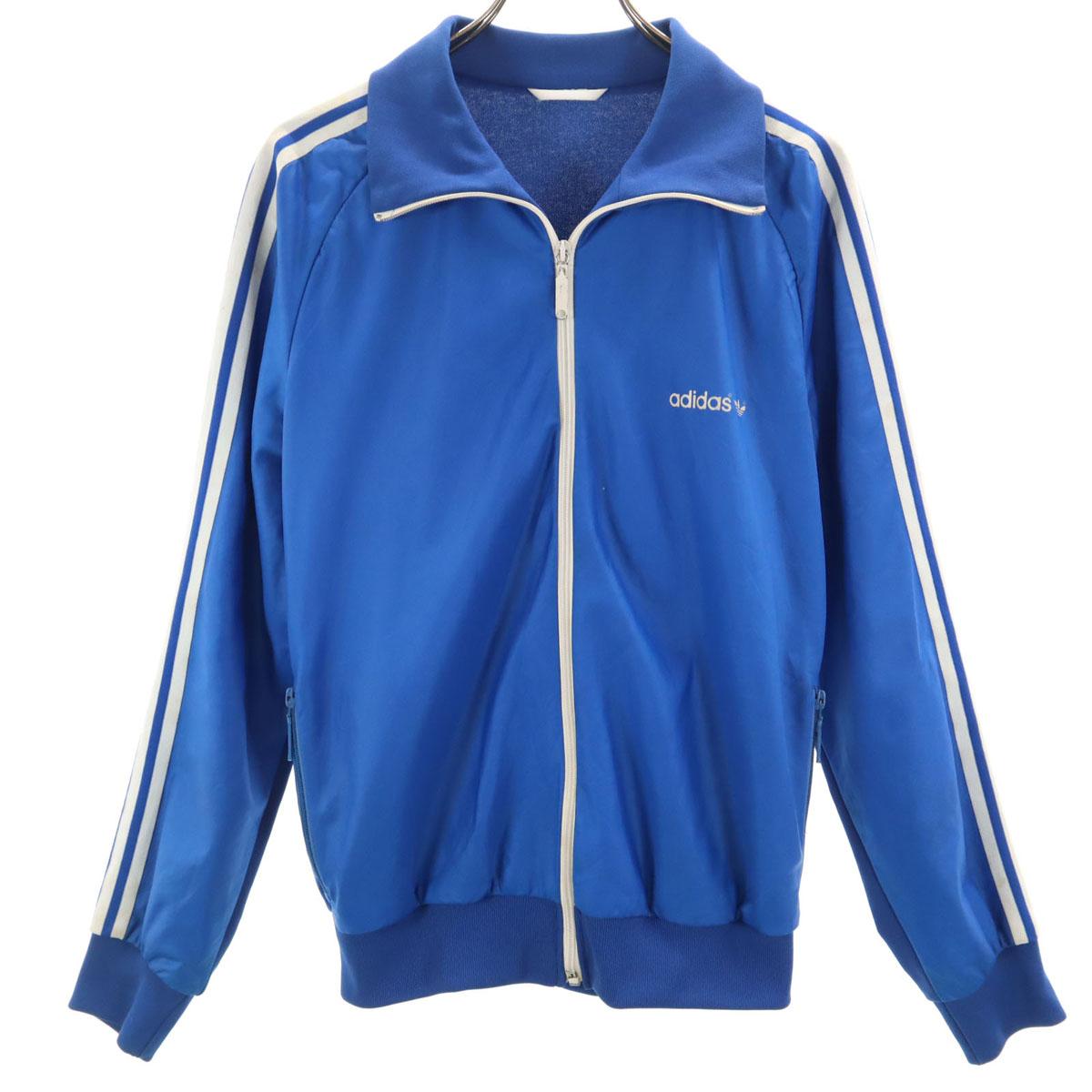 

adidas 70-е винтажная куртка трек с логотипом Трилистник M Синяя Джерси Мужская Б/у