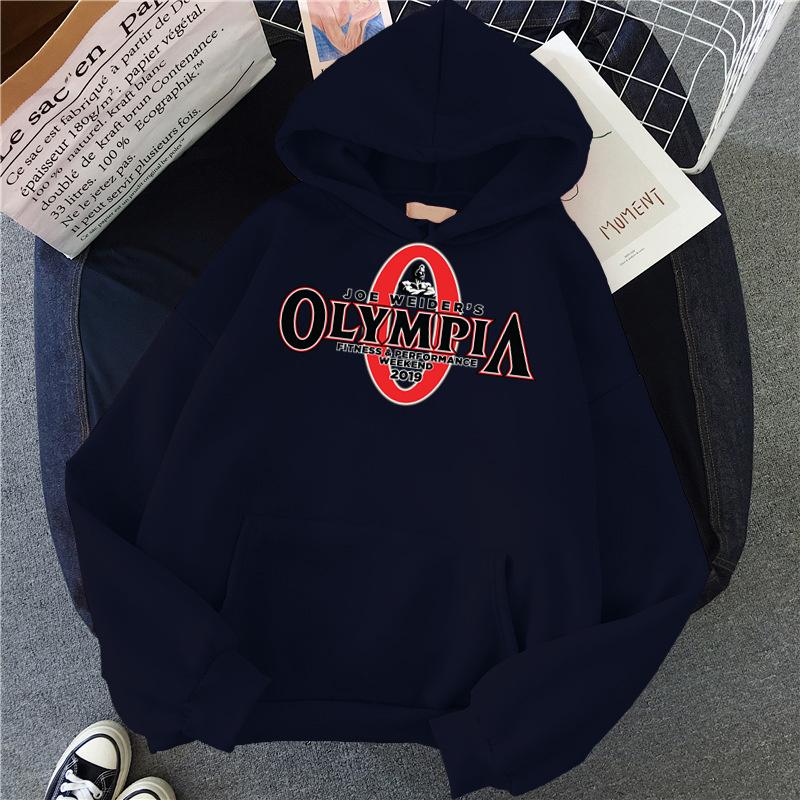 OLYMPIA Bedruckte Fitnessstudios Harajuku Lustiger Damen-Hoodie Kleidung Herren Damenmode Hoodies Übergroßes Sport-Sweatshirt Kapuzenpullover Unisex