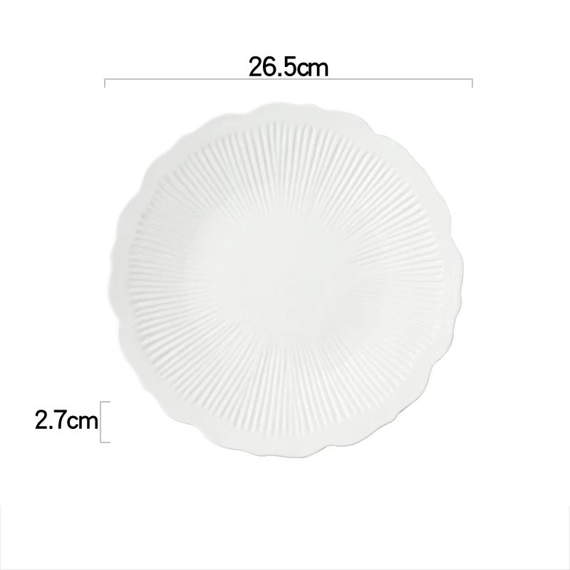 Farfurie cu dungi în formă de flori de culoare solidă Farfurie din ceramică cu friptură Farfurie cu salată Farfurii cu pește Farfurie pentru sushi Farfurii pentru desert