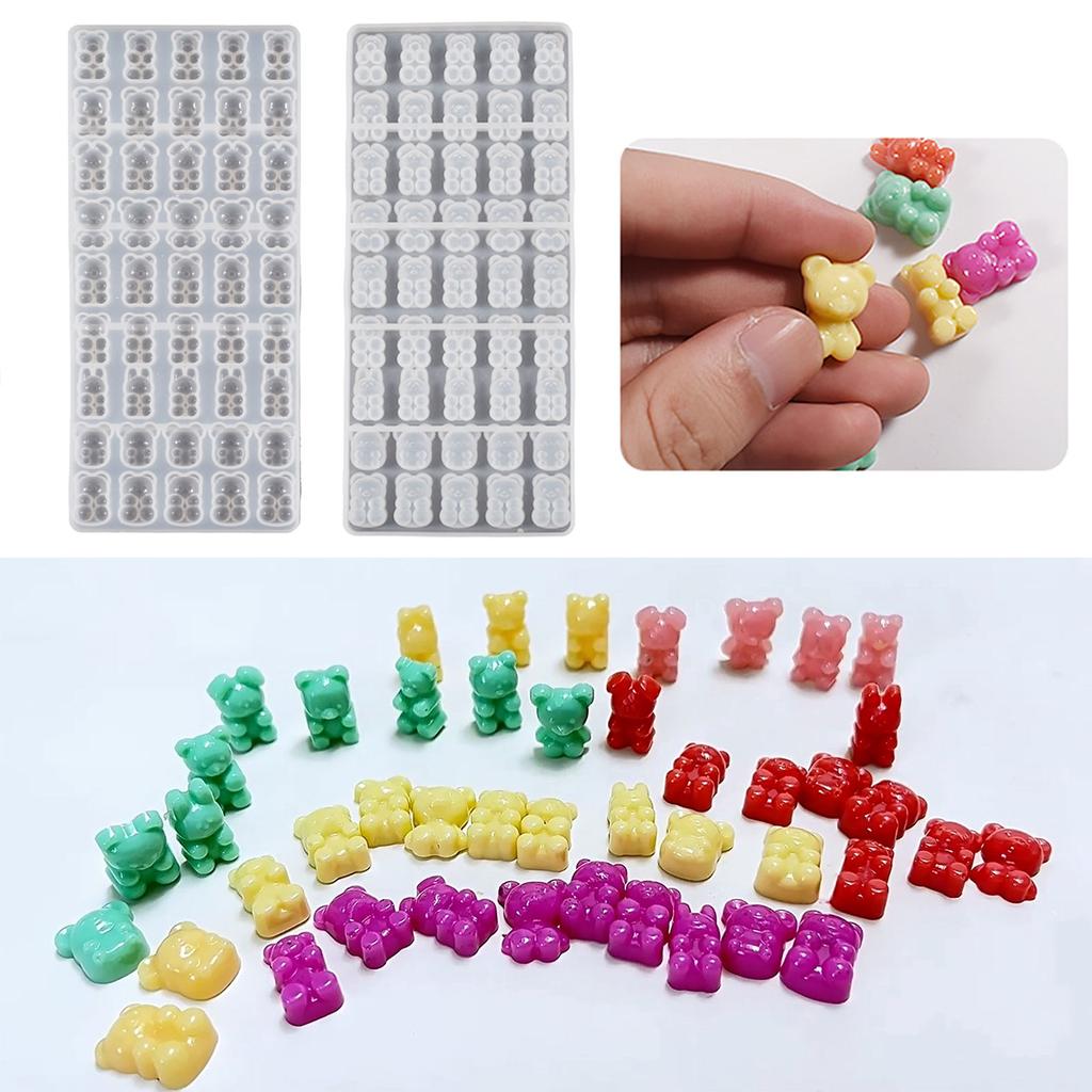 Bear Rabbit Mouse Ornament Crafts Silicone Molds Epoxy Jewelry Mold Resin Casting Pendant Mold Suitable for Diy Crafts
