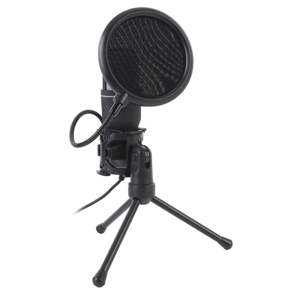 Gaming USB Microphone with RGB Light Desktop Wired Condenser PC Computer Mic with Tripod Stand for