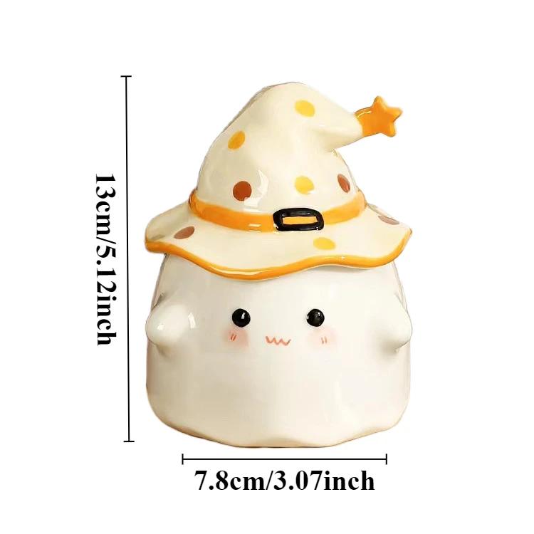 Magic Party Ghost Ceramic Cup Cute Funny Mug with Cover Halloween Gift Personalized Home Coffee Cup
