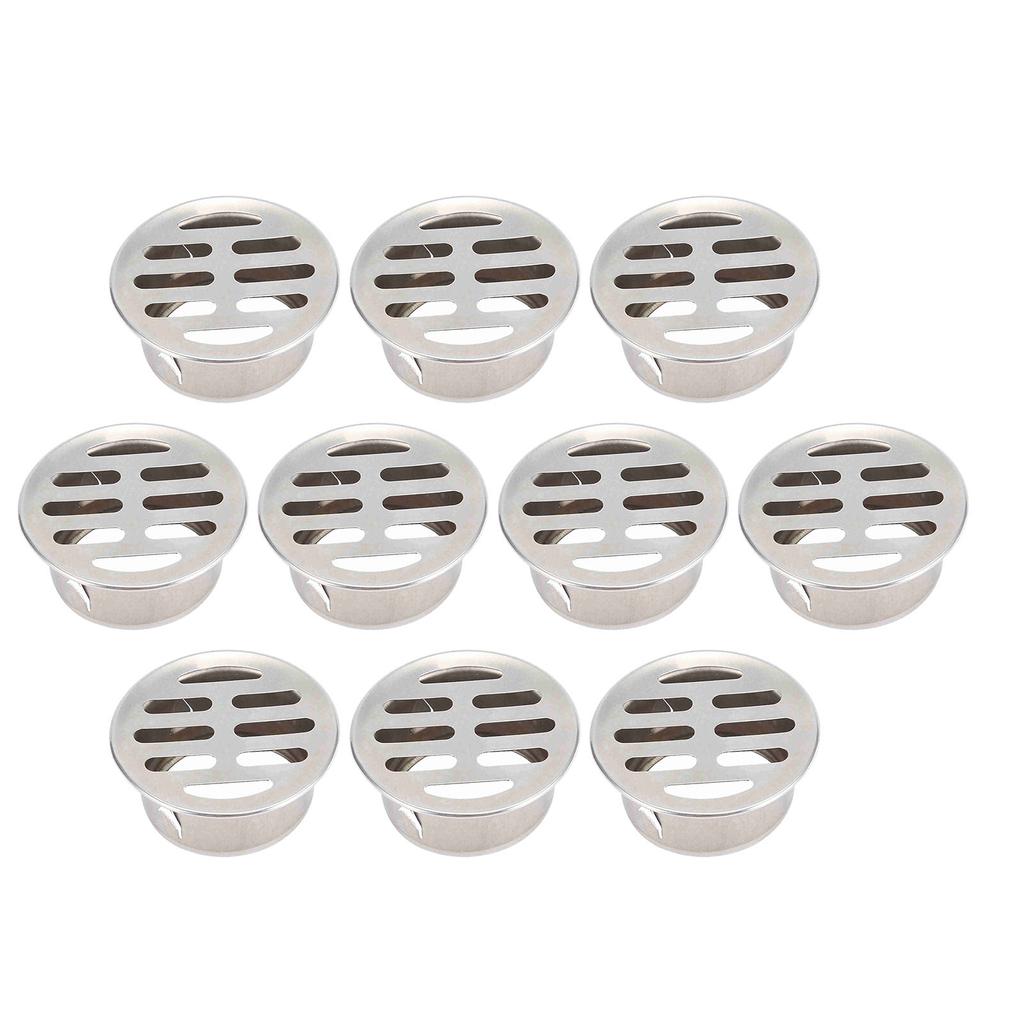 10Pcs Floor Drain Cover Stainless Steel Anti Clogging Round Grating Lid Flat for Balcony Rooftop