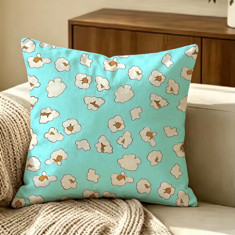 Food Popcorn Cushion Cover Pillow Cover Nordic Minimalist Throw Doublesided Print Cushion Case For Sofa Bedroom Decor