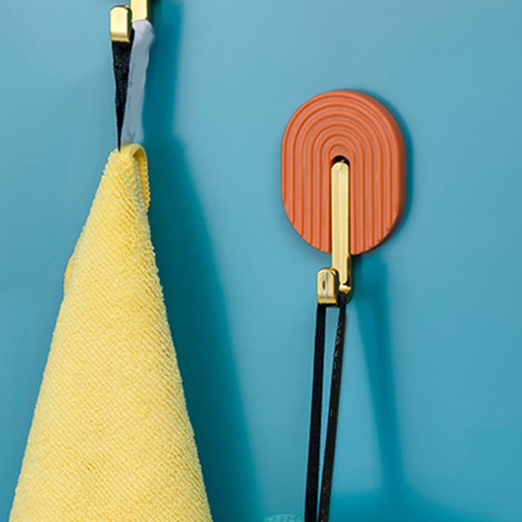 2pcs Towel Hook Self Adhesive Hooks Wall Hooks Stick for Bathroom Kitchen Strong Adhesion High Bearing Capacity Drill