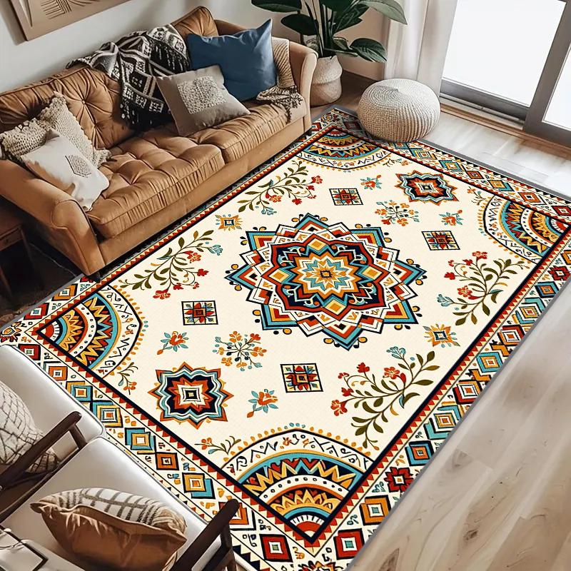 

RAKKS New Moroccan Large Area Rug - Low-Pile Crystal Velvet Carpet for Living Room & Bedroom Kitchen, Door Mat Home Floor Decor 40x60cm