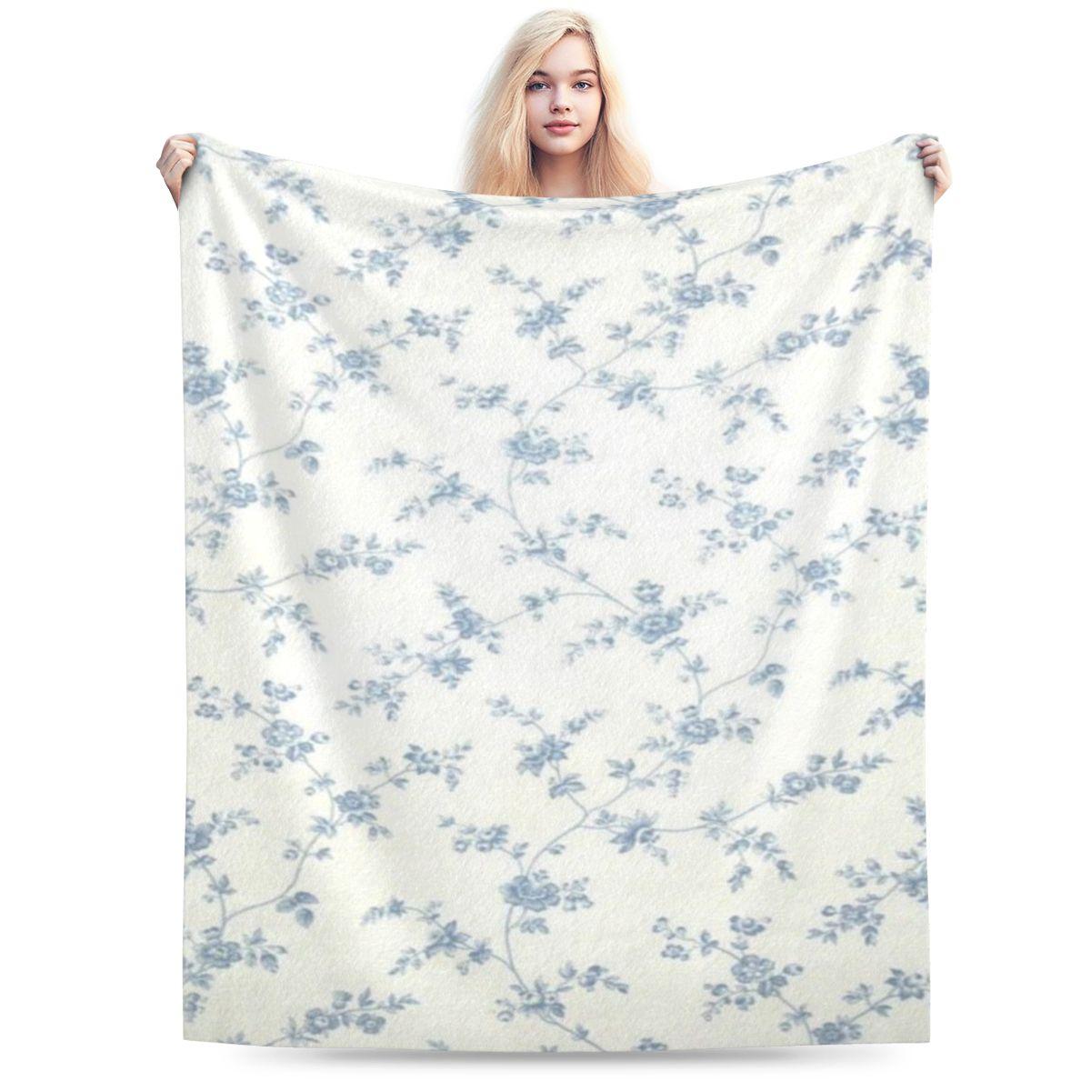 Floral Blue Phone Case Custom Soft Party An UltraSoft Micro Fleece Blanket 75x100cm 30x40in