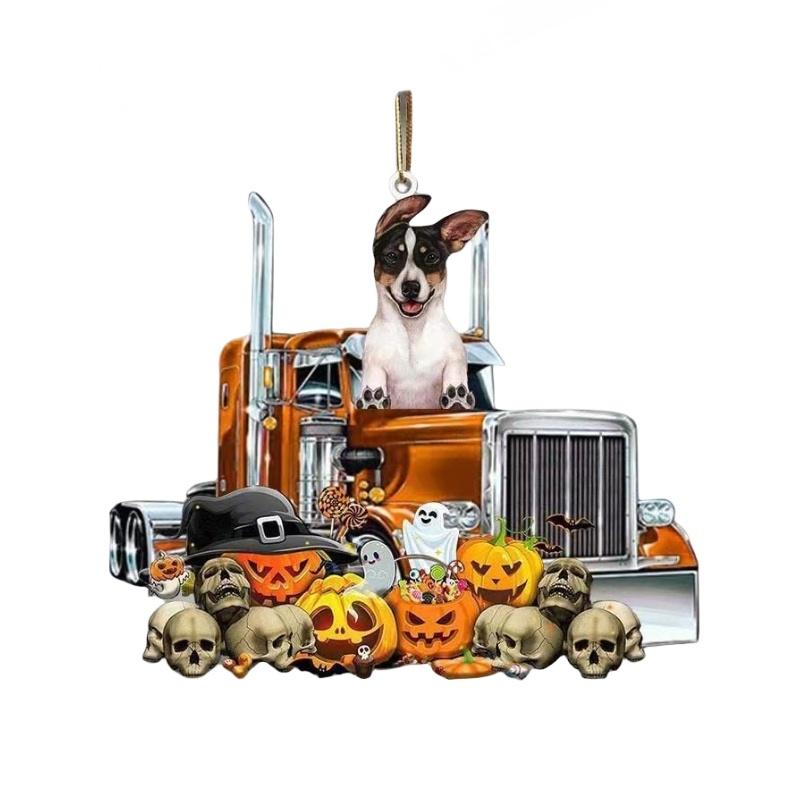 Halloween Pumpkin Cat And Dog Car Hanging Decoration For Home Acrylic Material Cartoon Style In 10 Colors) Perfect For Cross-border Export