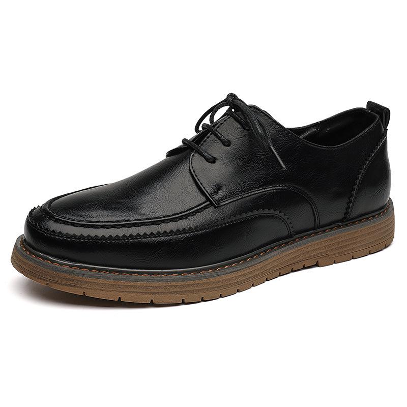 Men s Autumn Retro Brogue Round Toe Leather Shoes - British Style Formal & Casual 42