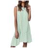 Women's Summer Fashion Casual Dot Print  O-neck Sleeveless Loose Ruffle Stitching A-line Dress