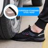 Pantofi de siguranță pentru bărbați, anti-spărțire și anti-puncție, pantofi de construcție cu vârf de oțel, respirabili, ușoare, de protecție a muncii