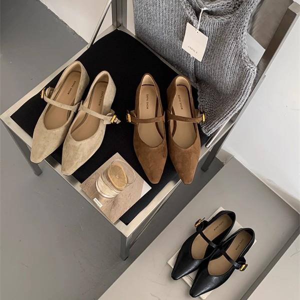 Pointed One-word Buckle with Mary Jane Single Shoes, Versatile and Comfortable Commuting with Skirts, Small Fragrant Style, Comfortable and Gentle Gr