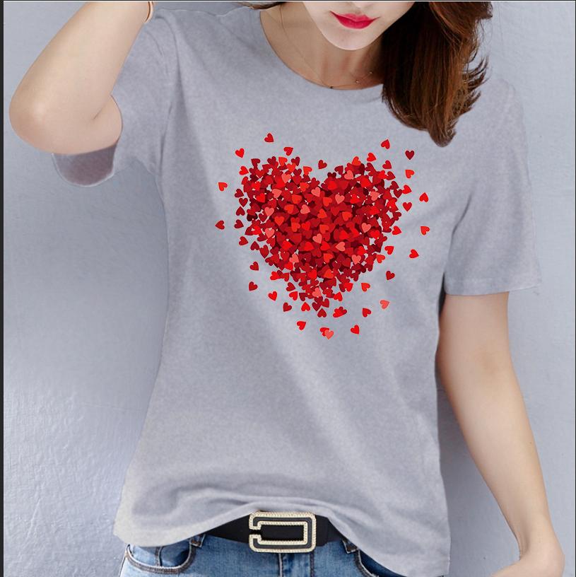 Polyester 100% Europe and The United States Women's Short-sleeved Explosive TEMLOVE Flower Print Round Neck T-shirt Oversized