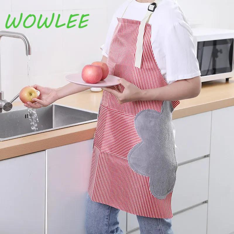 Damski Męski Regulowany Fartuch do Kuchni Jadalni Pracy Można Wycierać Ręce Wodoodporny Śliniak Kieszeń Funkcjonalne Bluzki