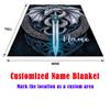 Custom Dragon And Sword Fleece Blanket Personalized Name Fantasy Print Throw Soft Warm All Season Bedding Gift For Men