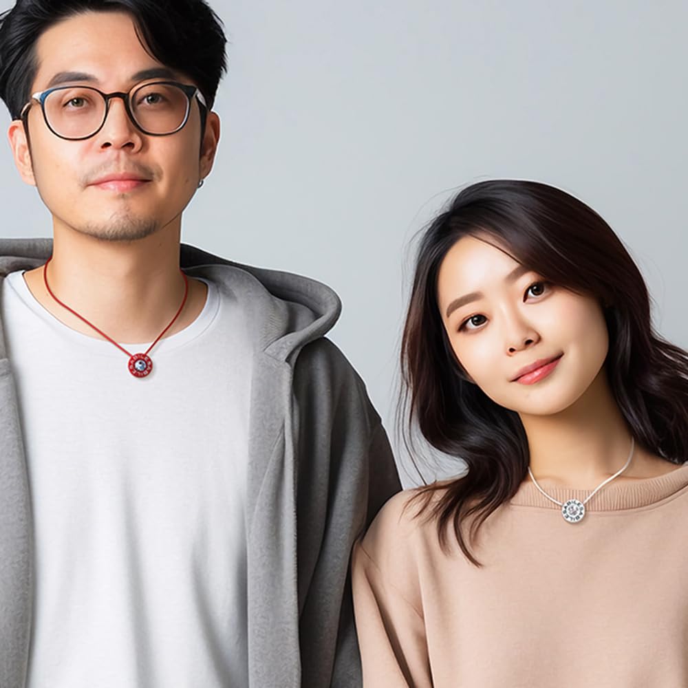 UNICA ABILES Nano Crystal Necklace with Coil and BLACK EMF Electromagnetic Wave Supervised by Size S Blue Maruyama-Style EYE, Protection, Blocking,