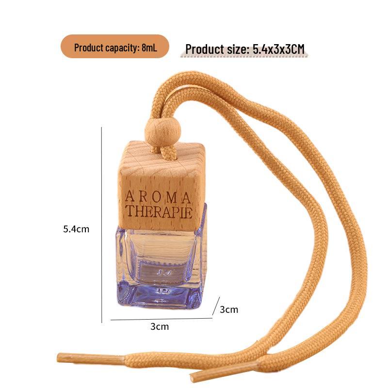 Square Glass Car Perfume Bottle - Odor Eliminator & Cute Air Vent Decoration