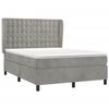 Lit avec sommier et matelas - Maison Exclusive - Velours gris clair - 140x200cm - Tête de lit réglable