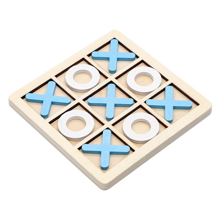 Children's Educational Wooden Tic-Tac-Toe: Classic Two-Player Game for Parent-Child Interaction