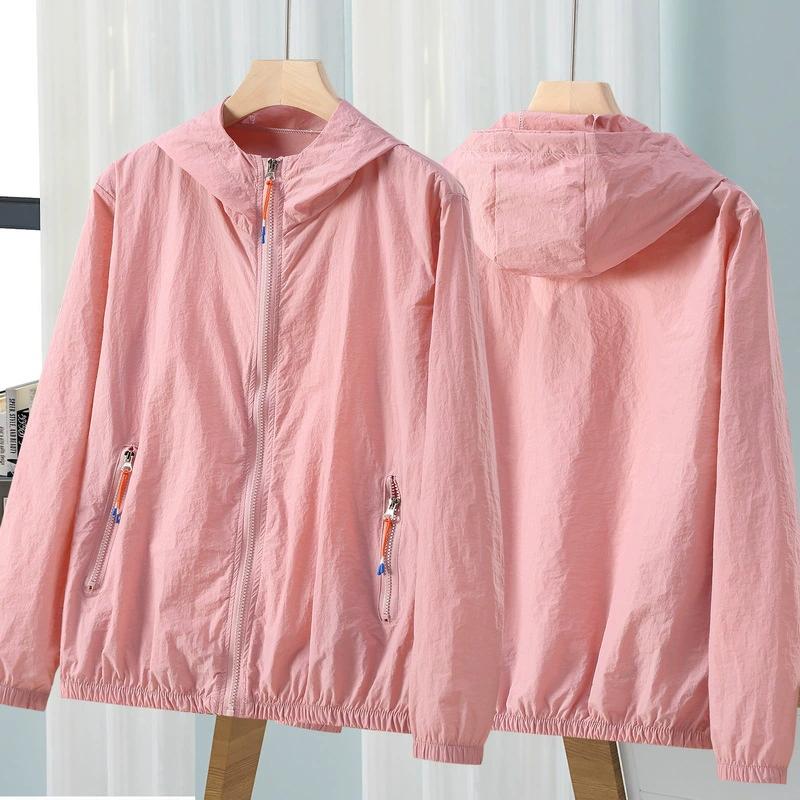 Giacche da Donna Solide Ampi Vento Resistenti Asciugatura Rapida Semplicità Bello Tasche con Cerniera Abbigliamento Primavera Estate 7XL