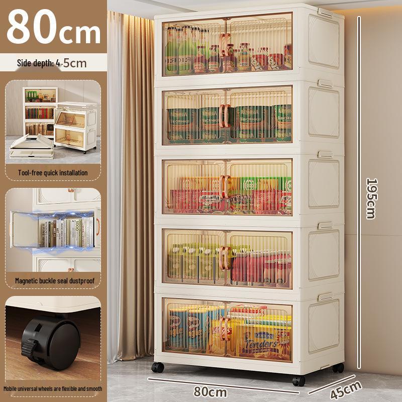 Premium Foldable Toy & Clothes Storage Cabinet - No Assembly, Multi-Layer, Large Capacity