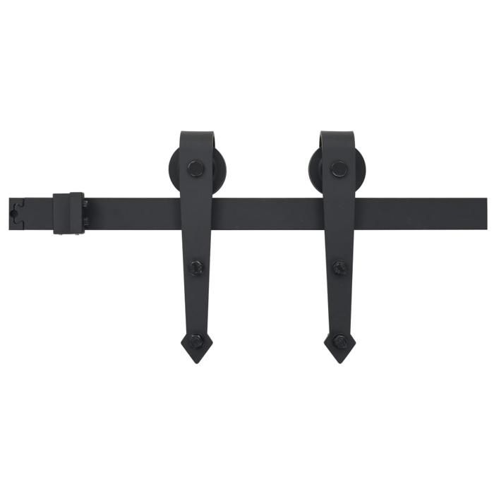 VidaXL Kit de fixation pour porte coulissante 183 cm Acier Noir
