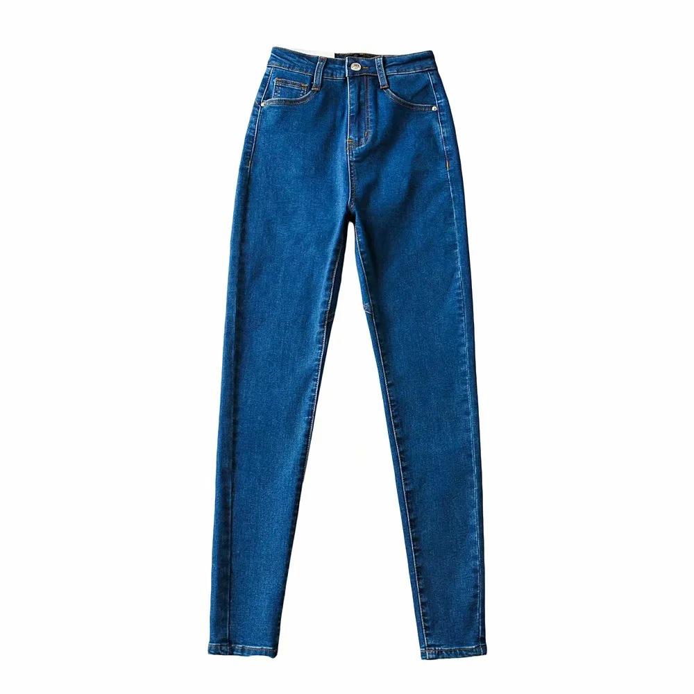 

American INS Spicy Girl Heart-Shaped Peach Buttocks High-Waisted Slim-Fit Denim Pencil Pants M темно-синього кольору